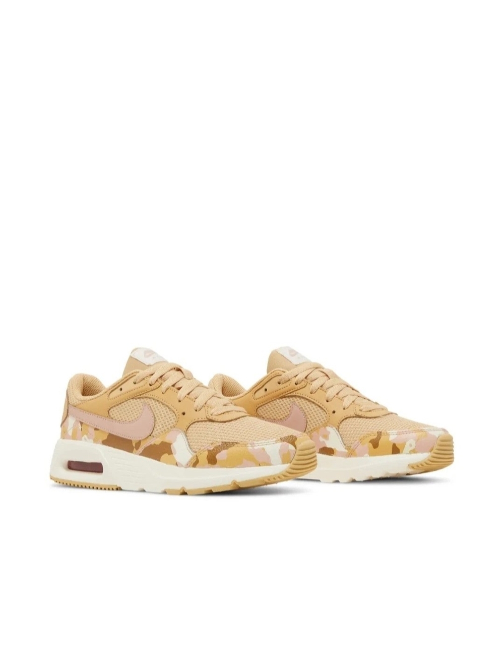 Nike Air Max SC Sneakers Women's Size 6 Sesame Pink Camo Beige/Gold Color EUC